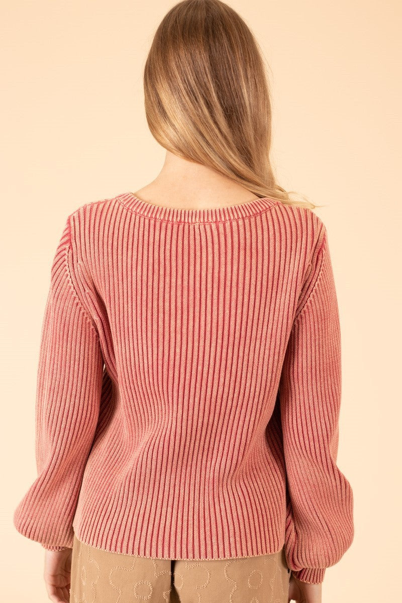 Bentley Bubble Sleeve Cotton Sweater