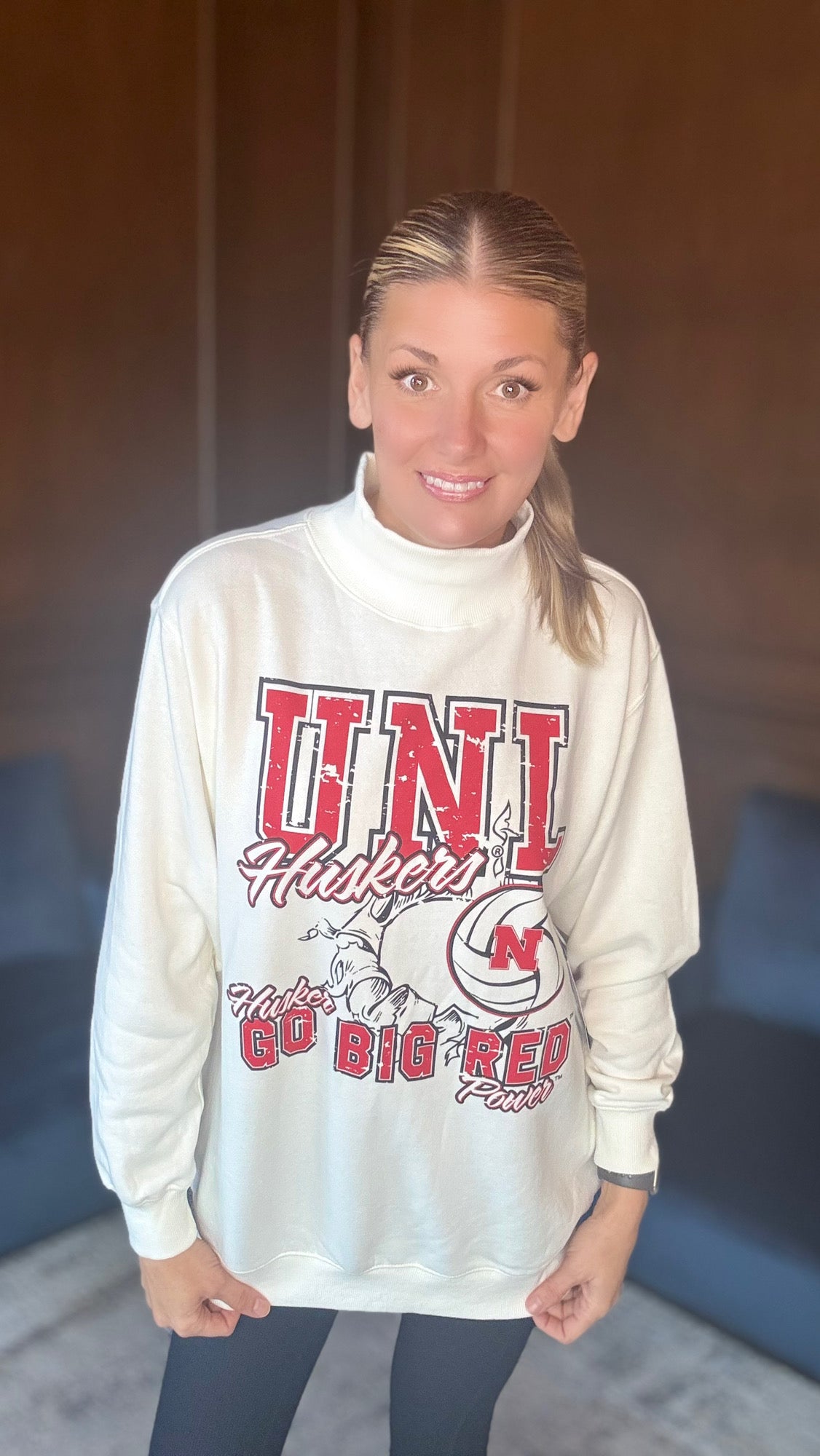 University of Nebraska Volleyball Mockneck Sweatshirt – Go Big Red by Gameday Social