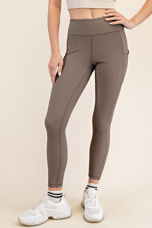 Rally Ribbed Yoga Leggings Dupe – Full Length with Pockets