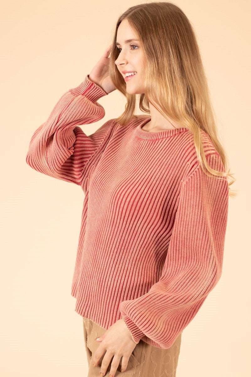 Bentley Bubble Sleeve Cotton Sweater