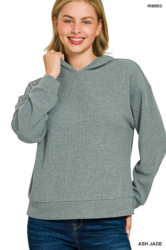 Lorax Ribbed Hoodie – Soft Knit Pullover with Relaxed Fit