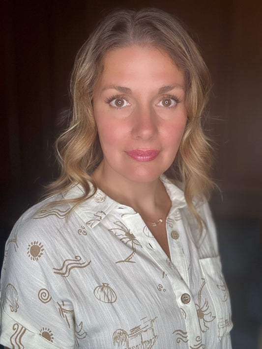 Barbara Summer Print Button Down Top