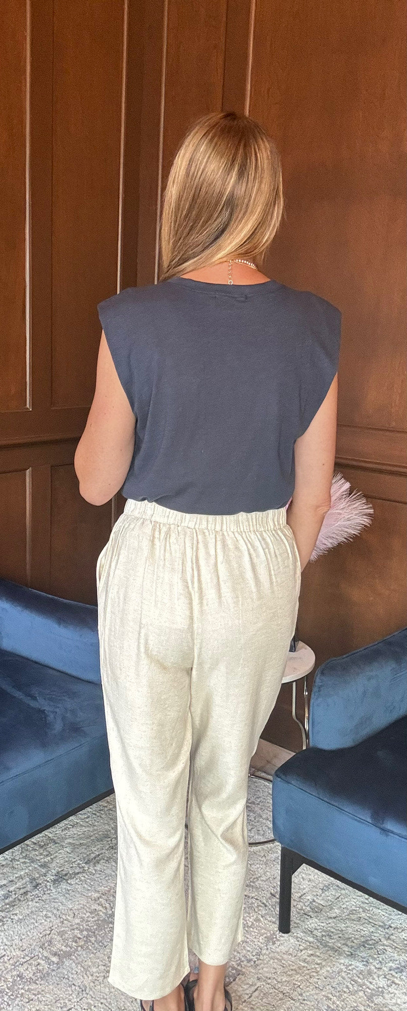 Eliza Linen Straight Leg Pants w/ Pockets