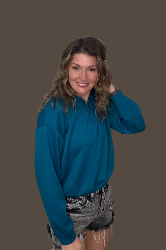 Serena Scuba Half Zip by Zenana