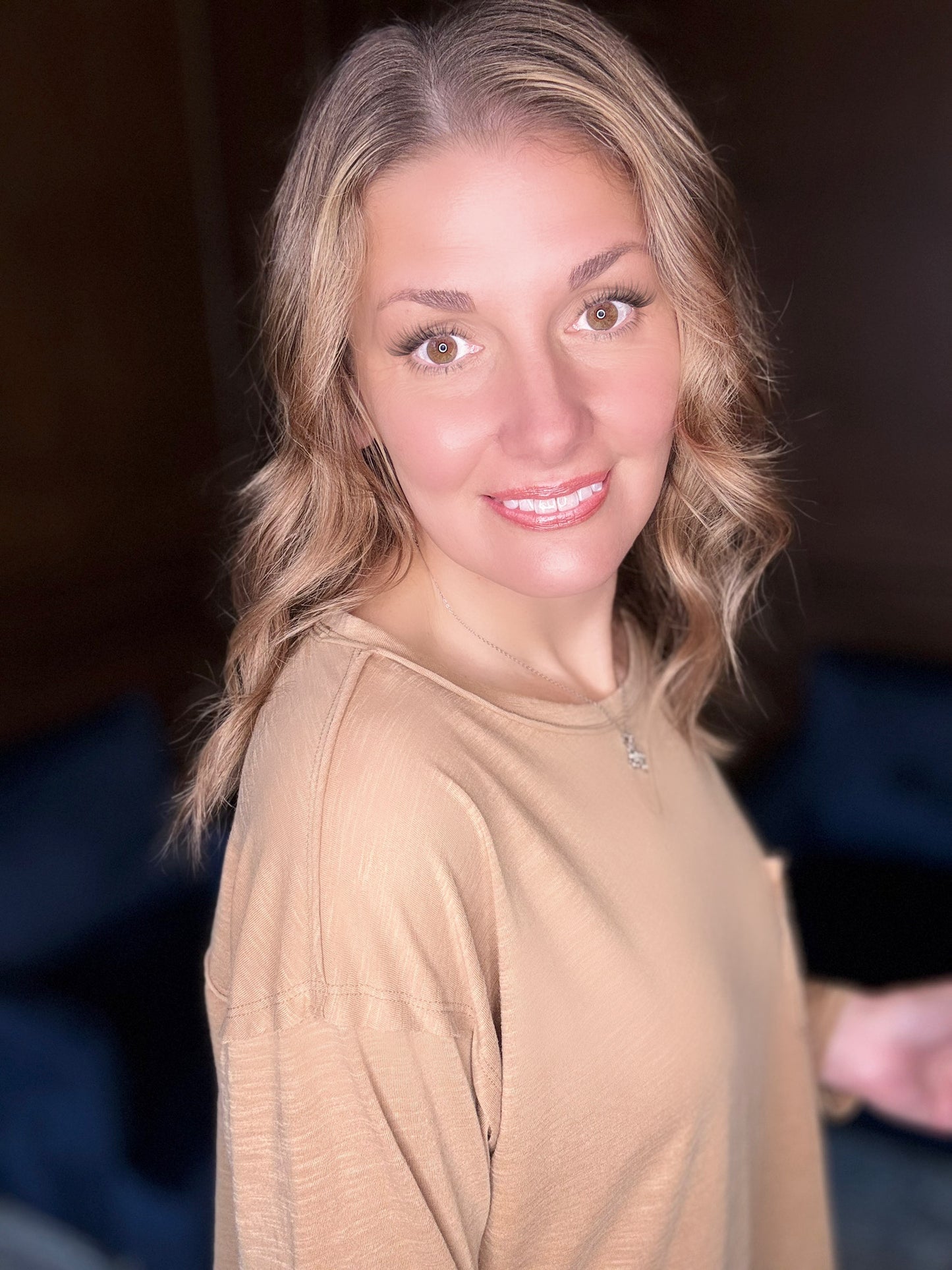 Archie Mineral Washed Long Sleeve Top – Soft Round Neck Pocket Tee