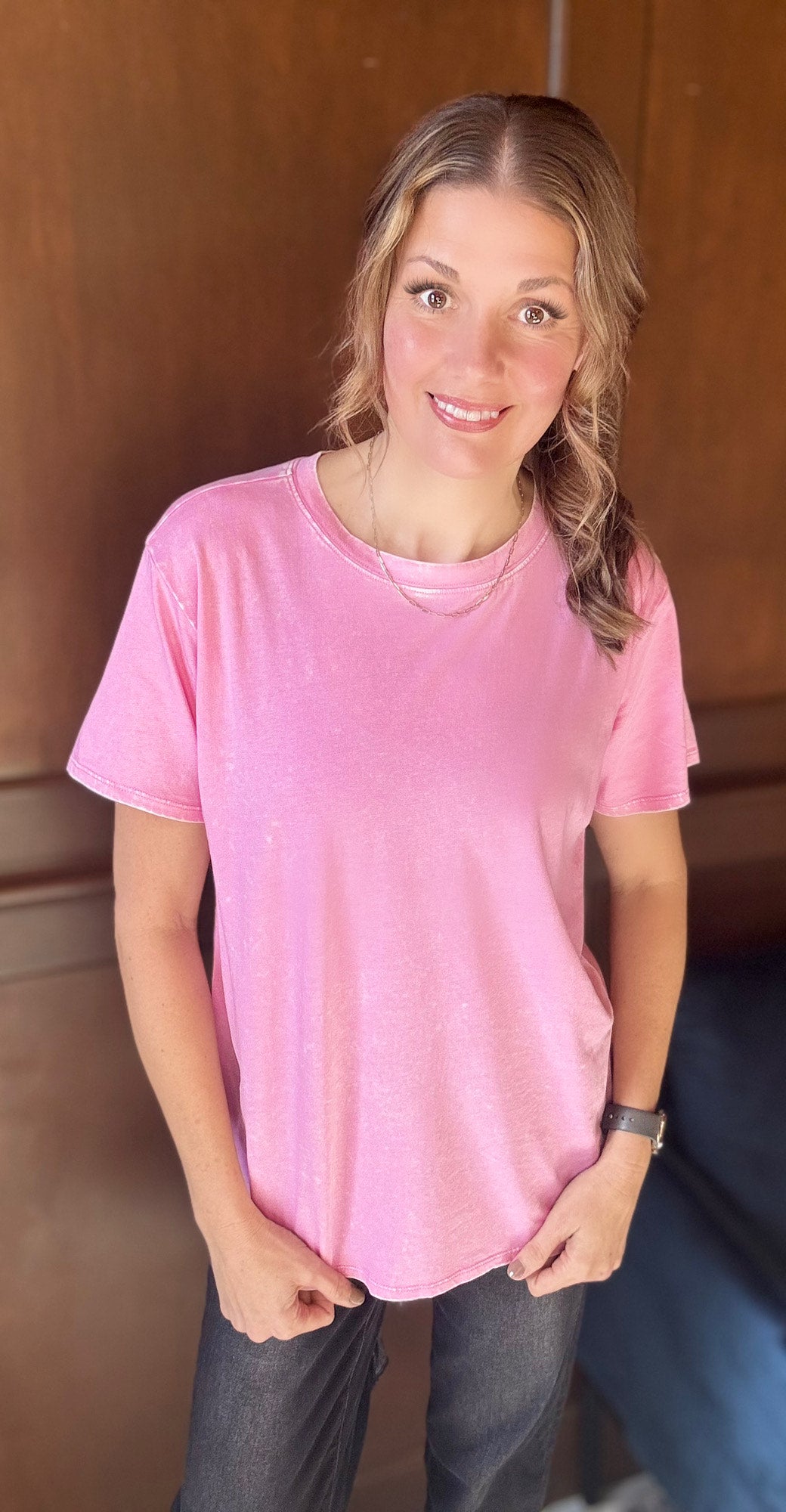 Lenny Washed Short Sleeve Tee – Vintage Casual Cotton Top