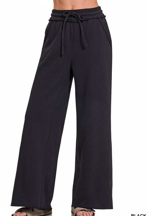 Evelyn Exposed Seam Wide Leg Sweatpants