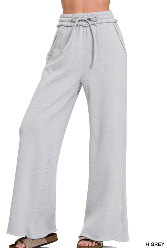 Evelyn Exposed Seam Wide Leg Sweatpants