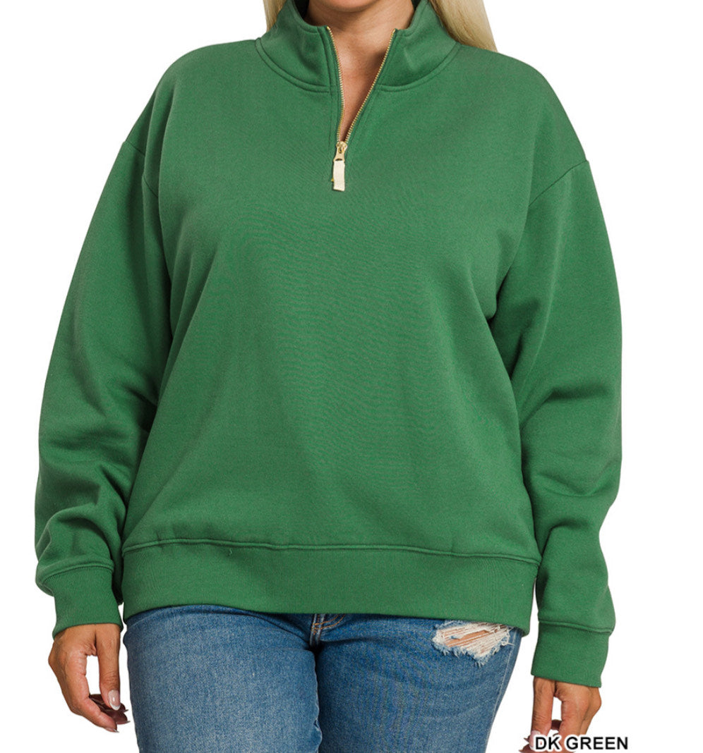 Kerensa Half Zip Fleece Sweatshirt – Cozy Everyday Essential Plus Size