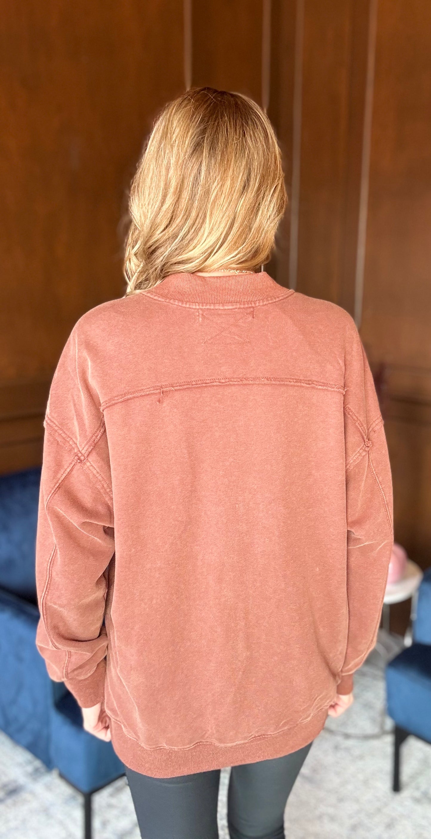 Birdie Washed Cotton Exposed Seam Bomber Jacket