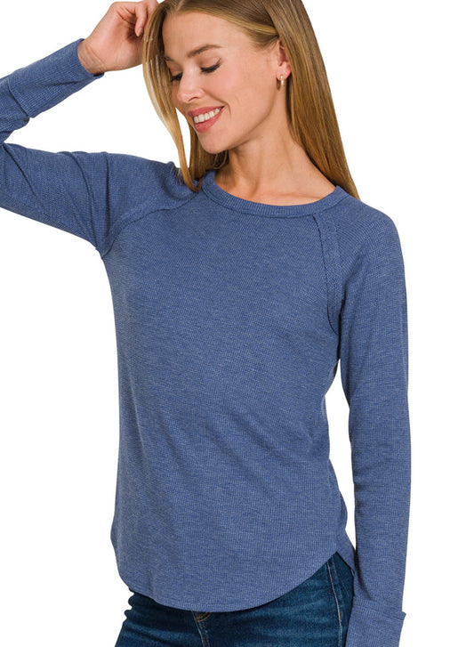 Colby Baby Waffle Long Sleeve Top – Soft Raglan Sleeve Everyday Essential