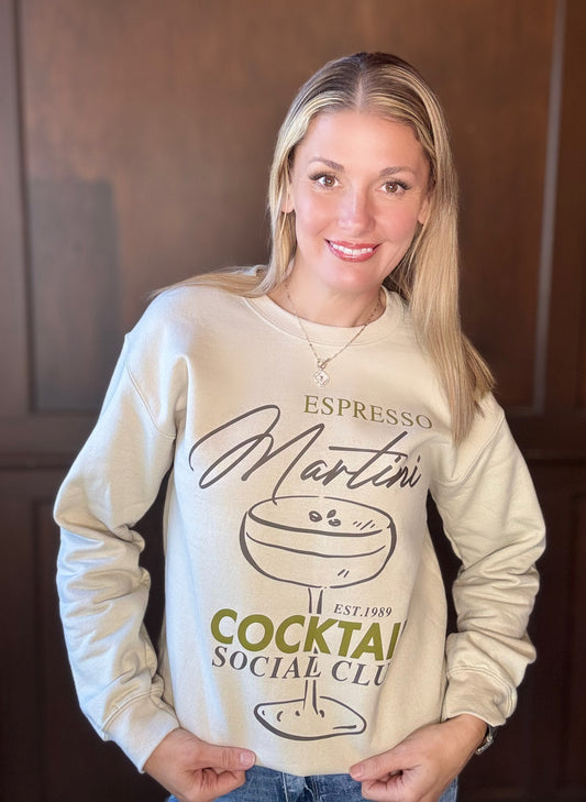 Espresso Martini Social Club Sweatshirt – Comfort Colors Graphic Crew