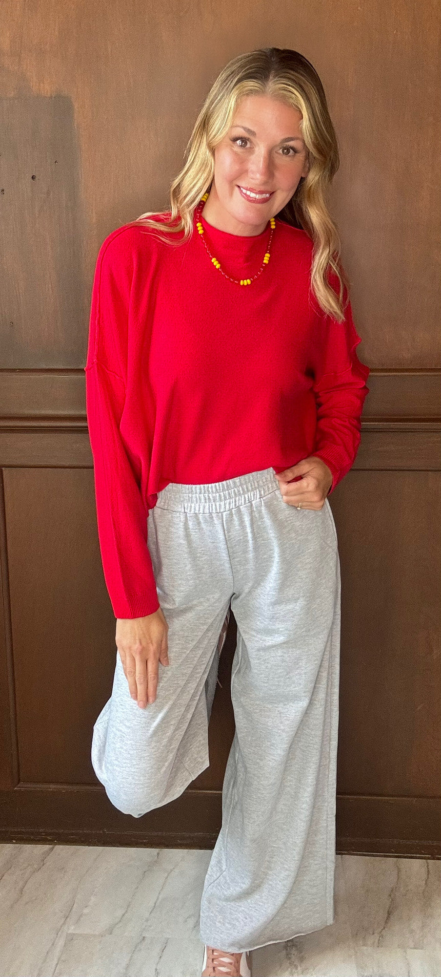 Claudette Mock Neck Drop Sleeve Sweater – Cozy Lightweight Pullover