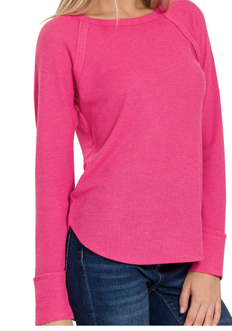 Colby Baby Waffle Long Sleeve Top – Soft Raglan Sleeve Everyday Essential