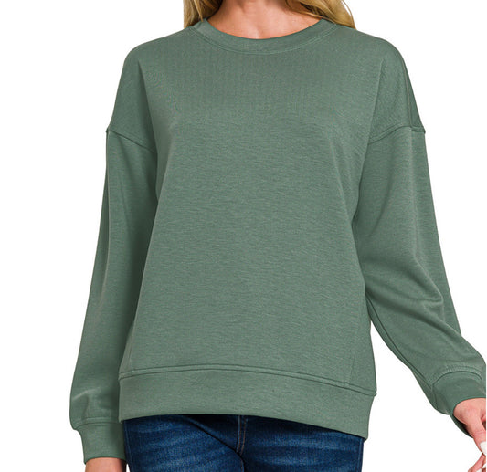 Kloe Soft Scuba Round-Neck Sweatshirt