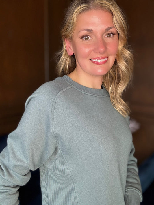 Swae Fleece Ribbed Side Dupe Sweatshirt – Cozy Luxe Fit