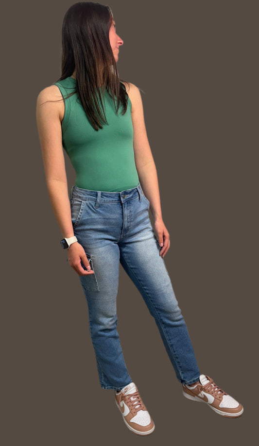 Joss Straight Jeans with Cargo Pockets