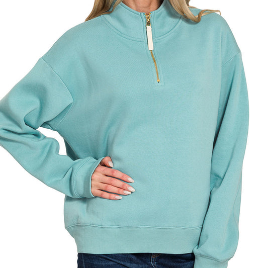 Kerensa Half Zip Fleece Sweatshirt – Cozy Everyday Essential