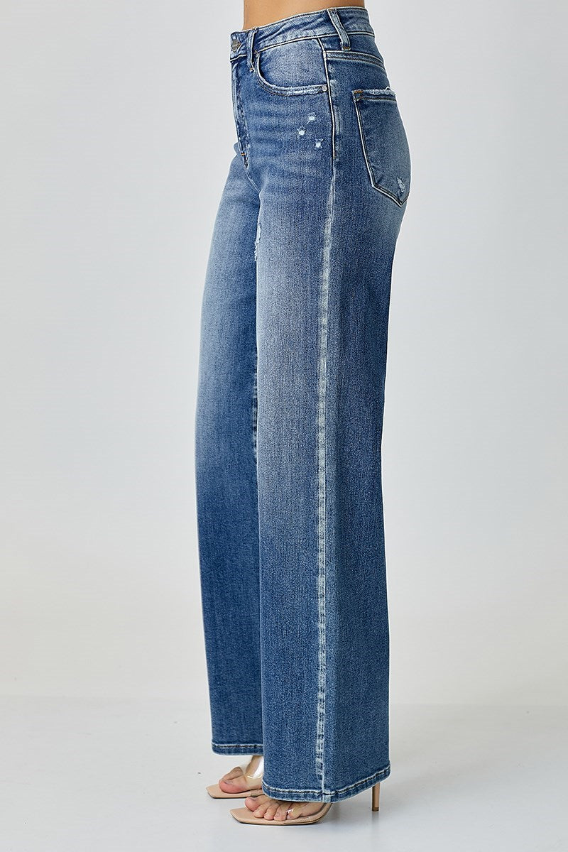 Fallyn High Rise Wide Leg Jeans – Soft Tencel Stretch Denim
