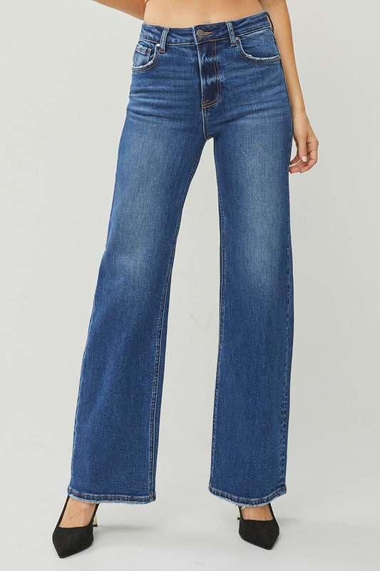 Kaysue HIGH RISE STRAIGHT JEANS Dark Wash