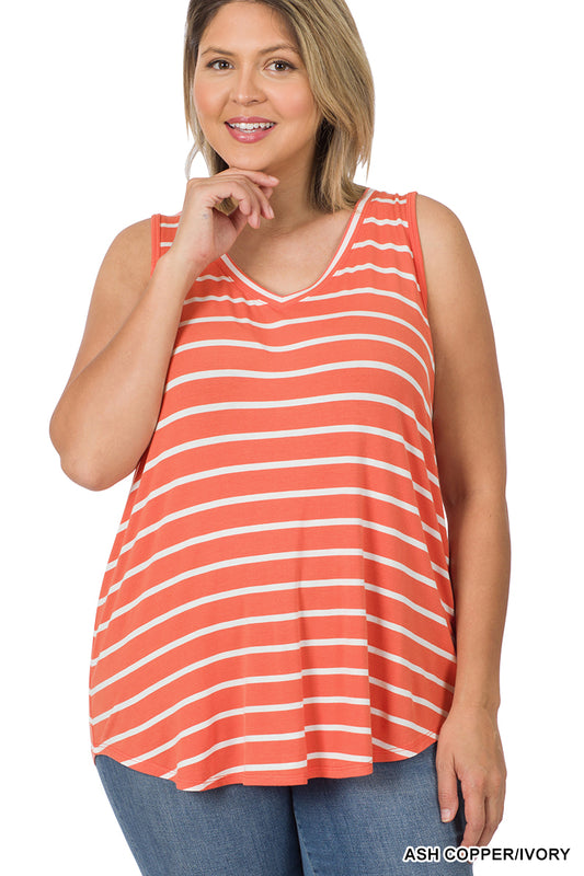 Plus Copper Striped Tank