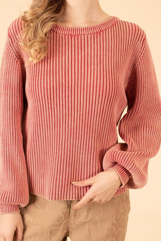 Bentley Bubble Sleeve Cotton Sweater